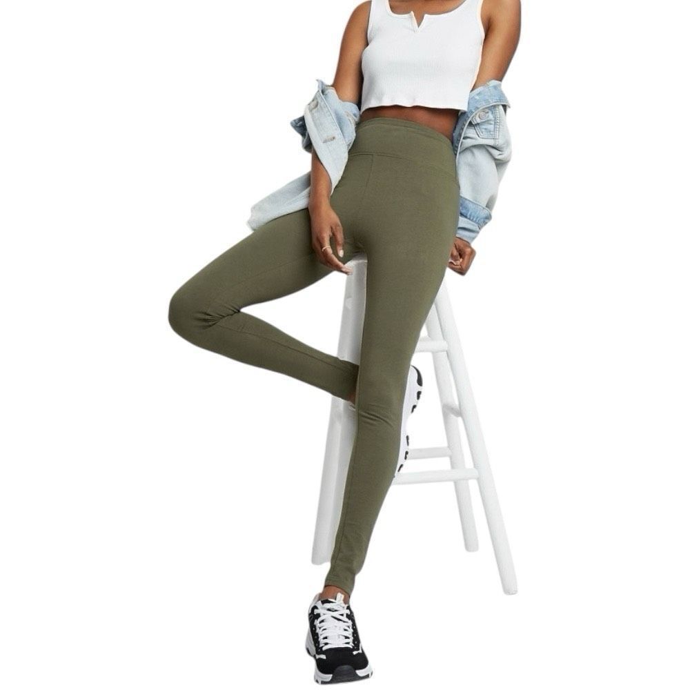 NEW Wild Fable High-Waisted Classic Deep Olive Green Leggings Small‎